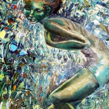 Pintura intitulada "The reluctant water…" por Dorienne Carmel, Obras de arte originais, Óleo