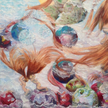Pittura intitolato "Onions-make-you-cry" da Dorienne Carmel, Opera d'arte originale, Olio Montato su Telaio per barella in l…
