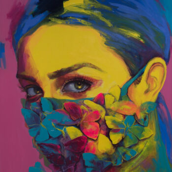 Картина под названием "Butterfly Effect" - Dorina Costras, Подлинное произведение искусства, Акрил