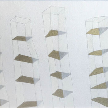 Рисунок под названием "Quadrille" - Dorine Knecht, Подлинное произведение искусства, Масло Установлен на картон