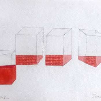 Рисунок под названием "Deux tiers" - Dorine Knecht, Подлинное произведение искусства, Пастель Установлен на картон