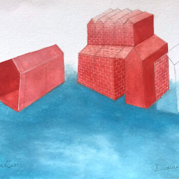 Рисунок под названием "Lévitation" - Dorine Knecht, Подлинное произведение искусства, Пастель