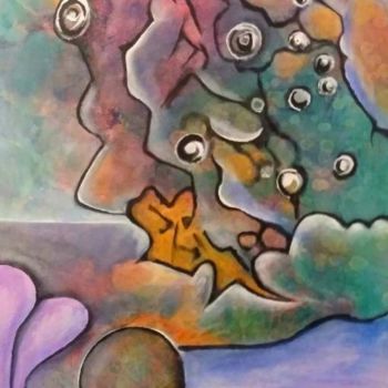 Malerei mit dem Titel "Wunderwelt" von Doris Simon, Original-Kunstwerk, Acryl