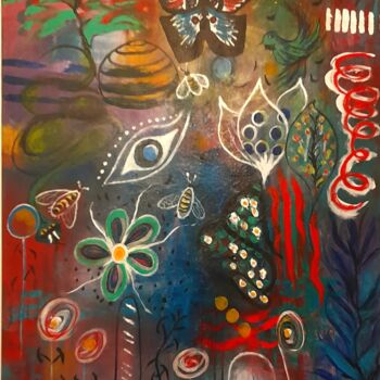 Malerei mit dem Titel "Zauberwald" von Doris Simon, Original-Kunstwerk, Acryl