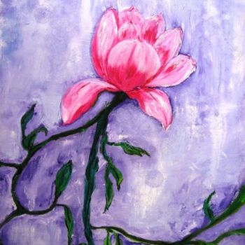 Painting titled "La flor" by Doris Cohen, Original Artwork