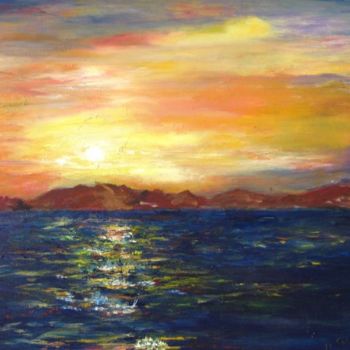 「Sunset in Dahab」というタイトルの絵画 Doris Cohenによって, オリジナルのアートワーク