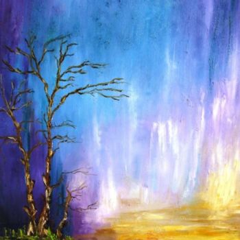 Painting titled "The Lonely Trees" by Doris Cohen, Original Artwork