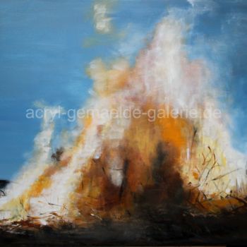 Painting titled "Feuer" by Dorispohl, Original Artwork, Acrylic