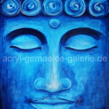 Painting titled "Blauer Buddha" by Dorispohl, Original Artwork, Acrylic