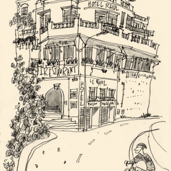 Dessin intitulée "Marseille - Hôtel R…" par Philippe Doro, Œuvre d'art originale, Crayon