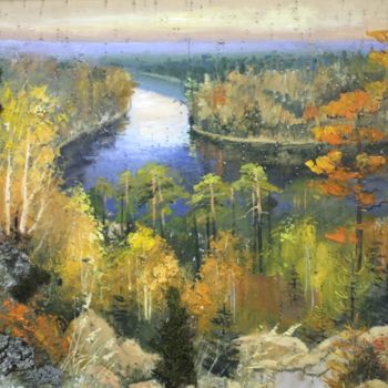 Malarstwo zatytułowany „река Игирма” autorstwa Лариса Дорош, Oryginalna praca