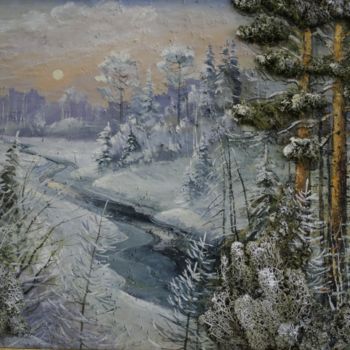 Картина под названием "Таежная речка..." - Лариса Дорош, Подлинное произведение искусства