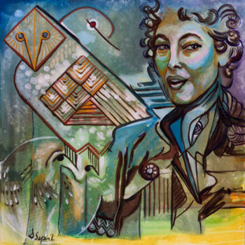 Картина под названием "Zagadka / Riddle" - Dorota Szpil, Подлинное произведение искусства, Темпера