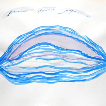 Pittura intitolato "Blue Shell" da Dorotea, Opera d'arte originale, Acquarello