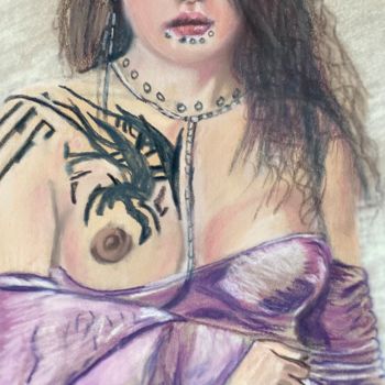 Dessin intitulée "Femme" par Dorothée Kergoat, Œuvre d'art originale, Pastel