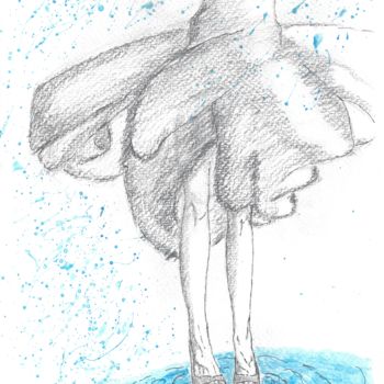 Zeichnungen mit dem Titel "when she dances..." von Dorothy`S Workshop., Original-Kunstwerk, Graphit