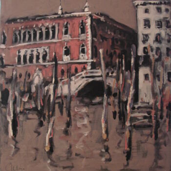 Painting titled "Palazzo Dandolo , V…" by Doru Cristian Deliu, Original Artwork, Oil