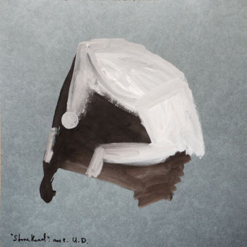 Peinture intitulée "Stone head" par Ulugbek Doschanov, Œuvre d'art originale, Tempera