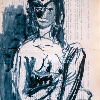 Malerei mit dem Titel "Night woman" von Ulugbek Doschanov, Original-Kunstwerk, Acryl