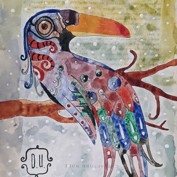 Peinture intitulée "Toucan Bird Paintin…" par Ulugbek Doschanov, Œuvre d'art originale, Acrylique