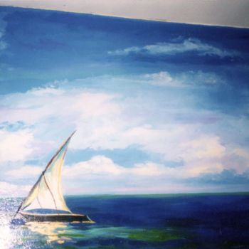Painting titled "Морской пейзаж" by Filipp, Original Artwork, Oil