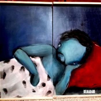 Картина под названием "voyage au bout de l…" - Douaa Belmadani, Подлинное произведение искусства, Акрил