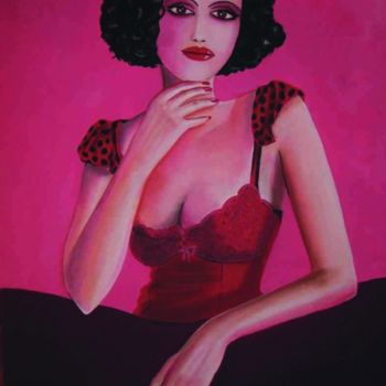 Malarstwo zatytułowany „Femme sur fond rose” autorstwa Pierre Cadou, Oryginalna praca