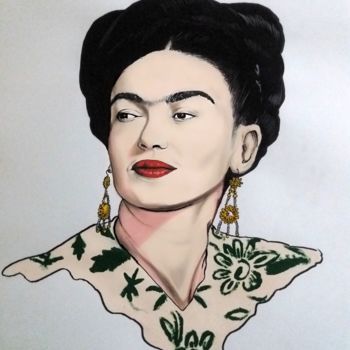 Peinture intitulée "Frida Kahlo" par Douglas Macedo, Œuvre d'art originale, Acrylique