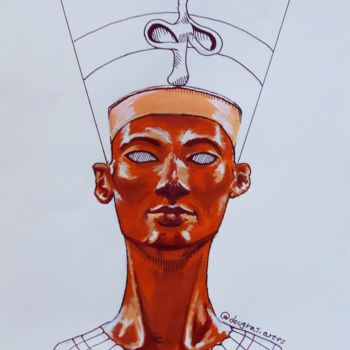 Peinture intitulée "Nefertite" par Douglas Macedo, Œuvre d'art originale, Acrylique