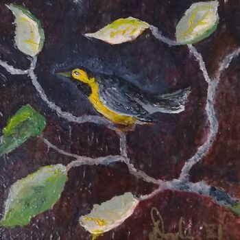 Pintura intitulada "Bachman's Warbler" por Douglas Black, Obras de arte originais, Óleo