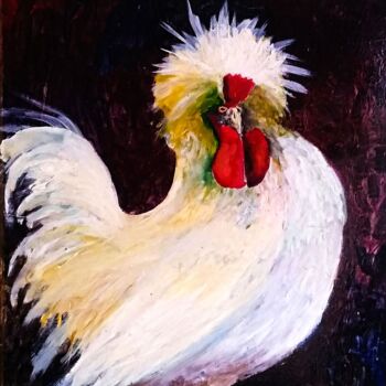 Pintura intitulada "The Golden Cockerel" por Douglas Black, Obras de arte originais, Óleo