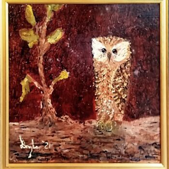 Pintura titulada "Laughing Owl" por Douglas Black, Obra de arte original, Oleo