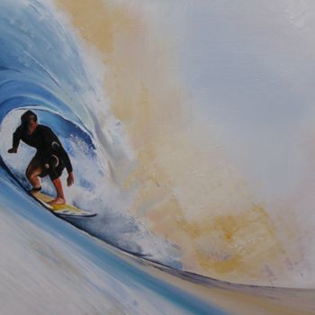 Schilderij getiteld "surf" door Dadou, Origineel Kunstwerk, Olie