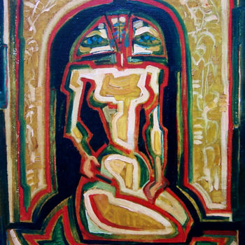 Painting titled "Figure" by Biser Panayotov, Original Artwork, Oil
