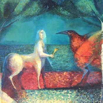 Painting titled "Nocturne" by Biser Panayotov, Original Artwork, Oil