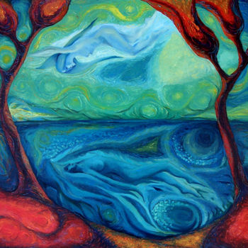 Painting titled "Atmosthere" by Biser Panayotov, Original Artwork, Oil