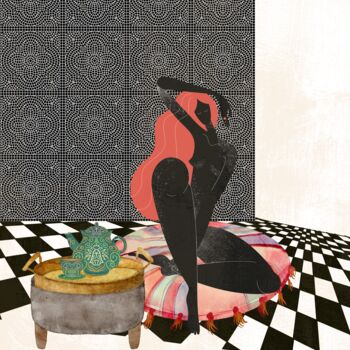Digitale Kunst mit dem Titel "Bohemian women on t…" von Dounia Jaaboub, Original-Kunstwerk, Digitale Malerei