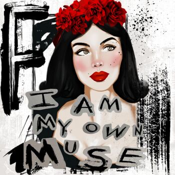 Arte digital titulada "Frida kahlo inspira…" por Dounia Jaaboub, Obra de arte original, Pintura Digital