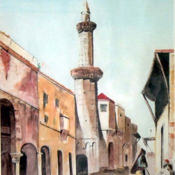 Peinture intitulée "Mosquée de pacha al…" par Rabia Ouzäa, Œuvre d'art originale