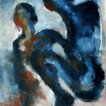 Malerei mit dem Titel "VIE BLEU" von Dov Melloul, Original-Kunstwerk, Öl