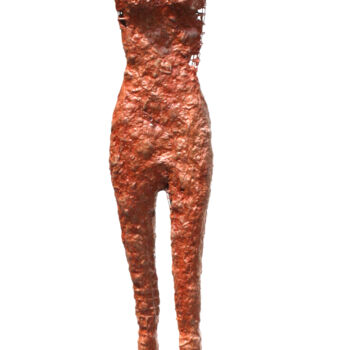 Sculpture titled "LA FEMME AU CHAT -…" by Dov Melloul, Original Artwork, Resin