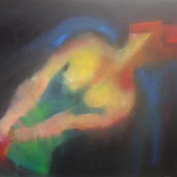 Malerei mit dem Titel "LA FEMME FUSEE" von Dov Melloul, Original-Kunstwerk, Öl