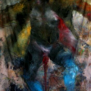 Malerei mit dem Titel ""L'HOMME AU BONNET…" von Dov Melloul, Original-Kunstwerk, Öl
