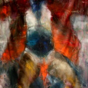 Peinture intitulée ""L'HOMME AU BONNET…" par Dov Melloul, Œuvre d'art originale, Huile
