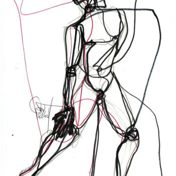 Tekening getiteld "15-aout-2013  PLUS…" door Dov Melloul, Origineel Kunstwerk