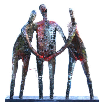 Sculpture intitulée "JE TE TIENS,TU....." par Dov Melloul, Œuvre d'art originale