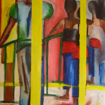 Malerei mit dem Titel "BARRE JAUNE" von Dov Melloul, Original-Kunstwerk, Öl