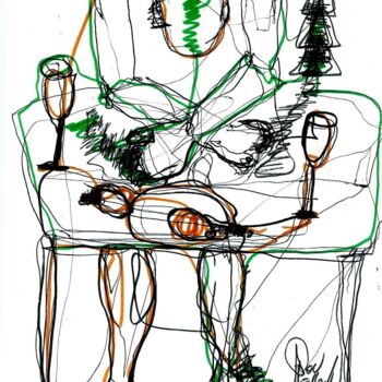Drawing titled "21 DECEMBRE 2014 "B…" by Dov Melloul, Original Artwork, Other
