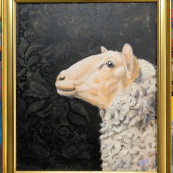 Painting titled "LA TETE HAUTE" by Doval, Original Artwork, Oil Mounted on Wood Stretcher frame