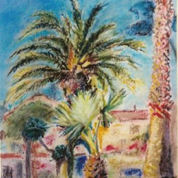 Pintura intitulada "Les  Palmiers  d'…" por Dominique Violet, Obras de arte originais